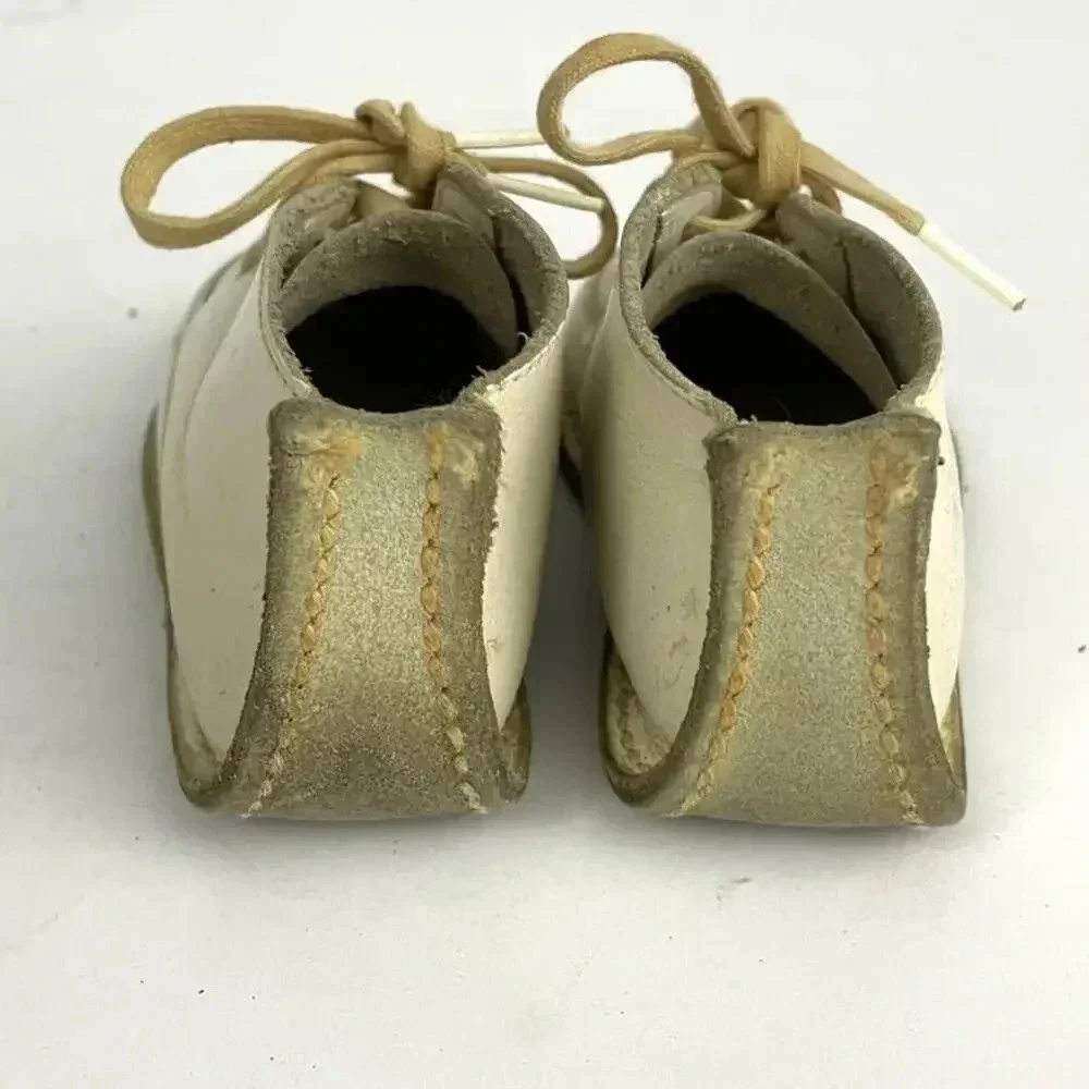 VTG Penney's Baby Shoes Sz 4D 70's Split Leather‎ White BOXED